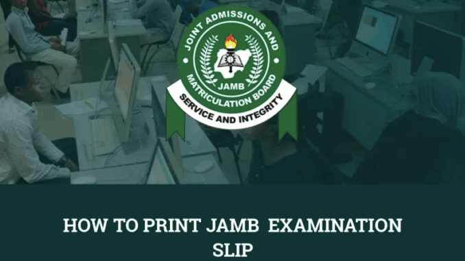 How to Reprint JAMB Slip 2026